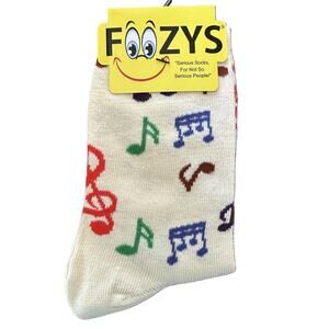 New Foozys Musical Notes Pattern Stretch Knit Women's Socks One Size